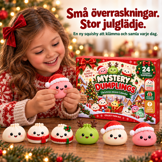 Squishy Julkalender 2026 med 24 Klämfigurer