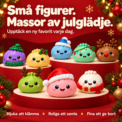 Squishy Julkalender 2026 med 24 Klämfigurer