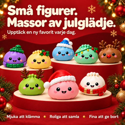 Squishy Julkalender 2026 med 24 Klämfigurer