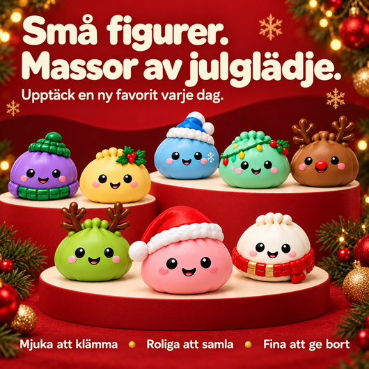Squishy Julkalender 2026 med 24 Klämfigurer